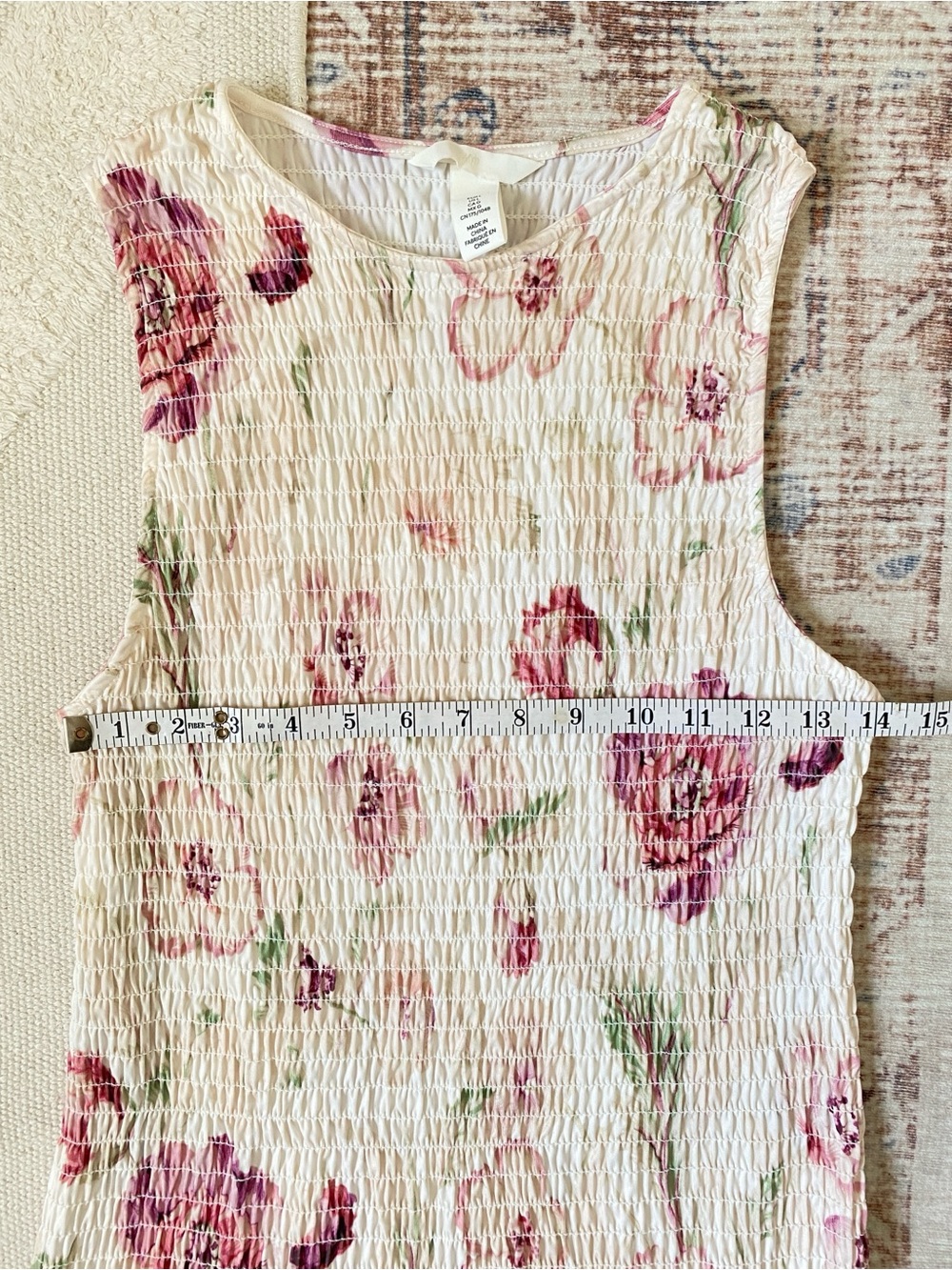 H&M NWOT Smocked Floral Maxi Dress | Boho Summer Wedding Guest | Size L - Picture 10 of 12
